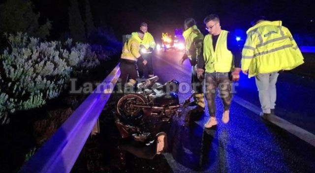 Λαμία: Τροχαίο με μηχανή στην εθνική οδό