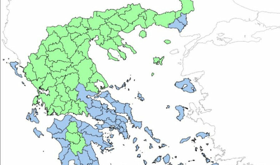 Ο χάρτης πρόβλεψης κινδύνου πυρκαγιάς για σήμερα – Στις χαμηλές ζώνες κινδύνου η Λάρισα