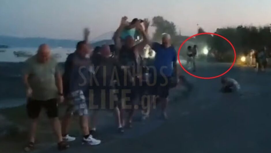 Βίντεο ντοκουμέντο από τη Σκιάθο: Η στιγμή που 61χρονη εκτινάχθηκε από τα αέρια τουρμπίνων αεροσκάφους