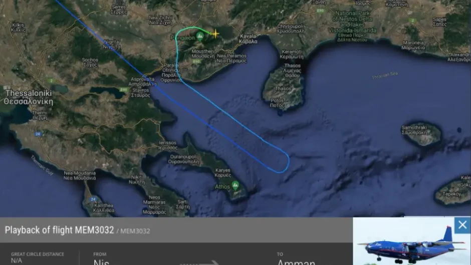 Η πορεία του αεροσκάφους τύπου Antonov λίγο πριν τη συντριβή στην Καβάλα