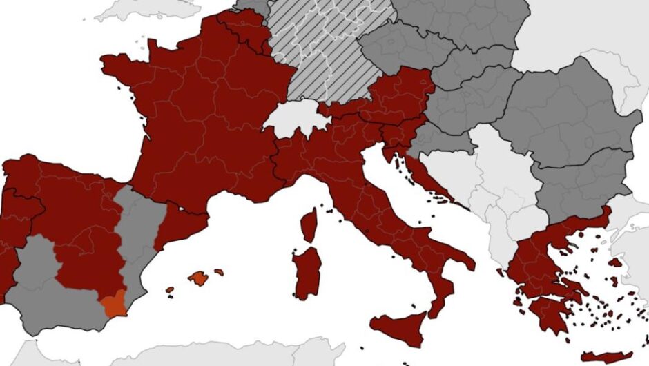 Κορωνοϊός / Στο «βαθύ κόκκινο» η Ελλάδα στον χάρτη του ECDC