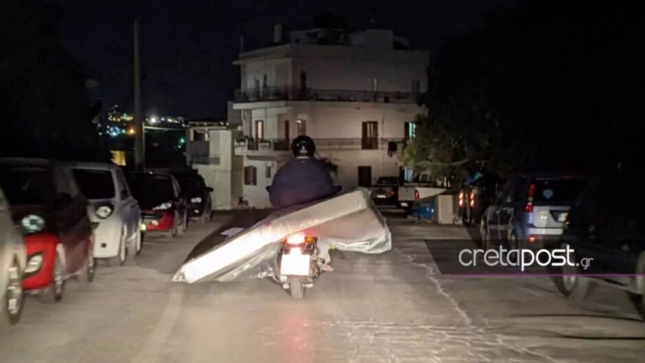 Ηράκλειο: Οδηγός μετέφερε διπλό στρώμα πάνω στη μηχανή!