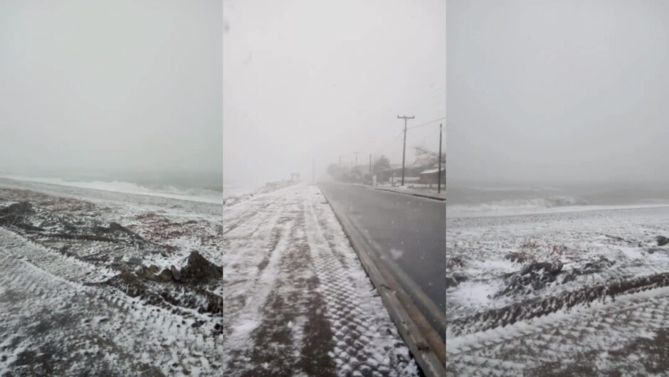 Εντυπωσιακά βίντεο: Χιονοθύελλα δίπλα στο… κύμα στα παράλια της Λάρισας