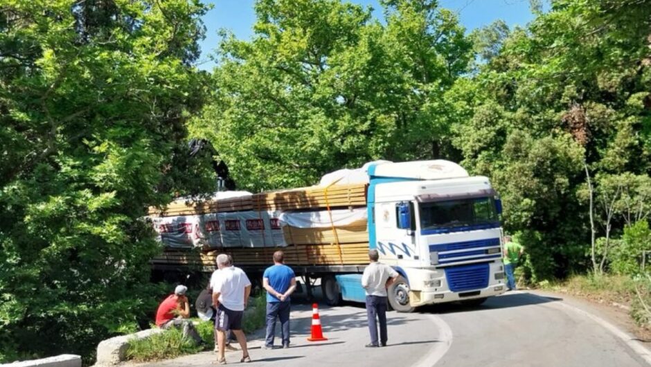 Πήλιο: Έπεσε φορτίο ξυλείας από νταλίκα στη μέση του δρόμου – Δείτε φωτογραφίες