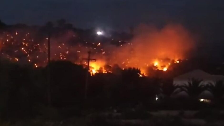 Φωτιά στη Ζάκυνθο / Ολονύχτια μάχη με τις φλόγες – Κοντά σε σπίτια η πυρκαγιά