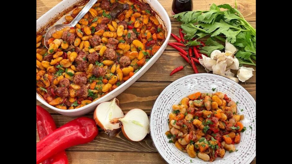 Γίγαντες στο φούρνο με λουκάνικο