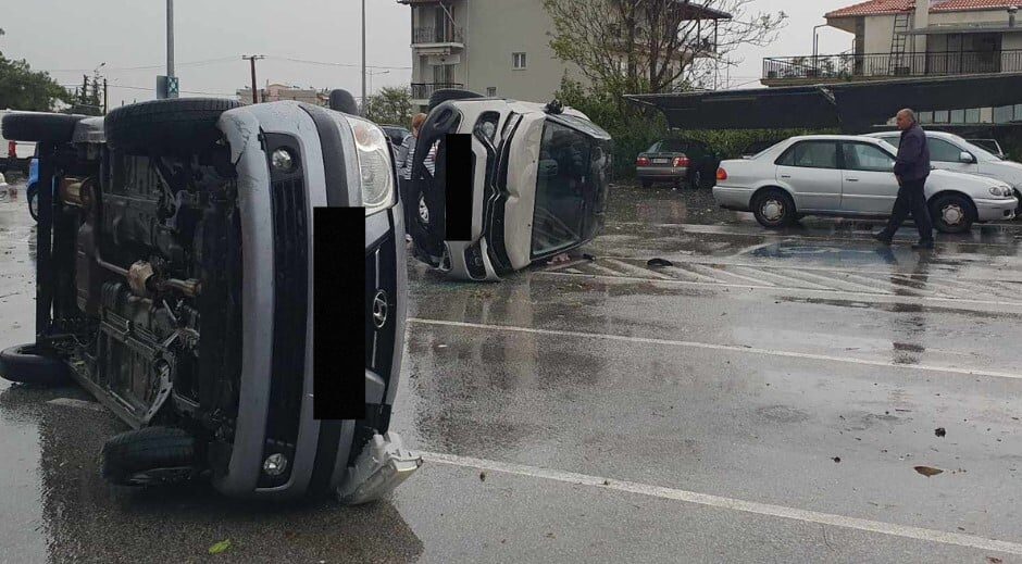 Ξάνθη: Συγκλονίζουν οι εικόνες από το πέρασμα της κακοκαιρίας – Ανεμοστρόβιλος αναποδογύρισε αυτοκίνητα – ΒΙΝΤΕΟ