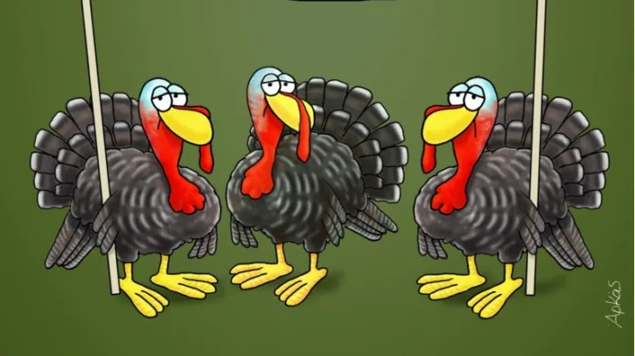 Αρκάς: Το χιουμοριστικό σκίτσο του για τα Χριστούγεννα και το έθιμο της γαλοπούλας – «Το χοιρινό κάνει καλό»