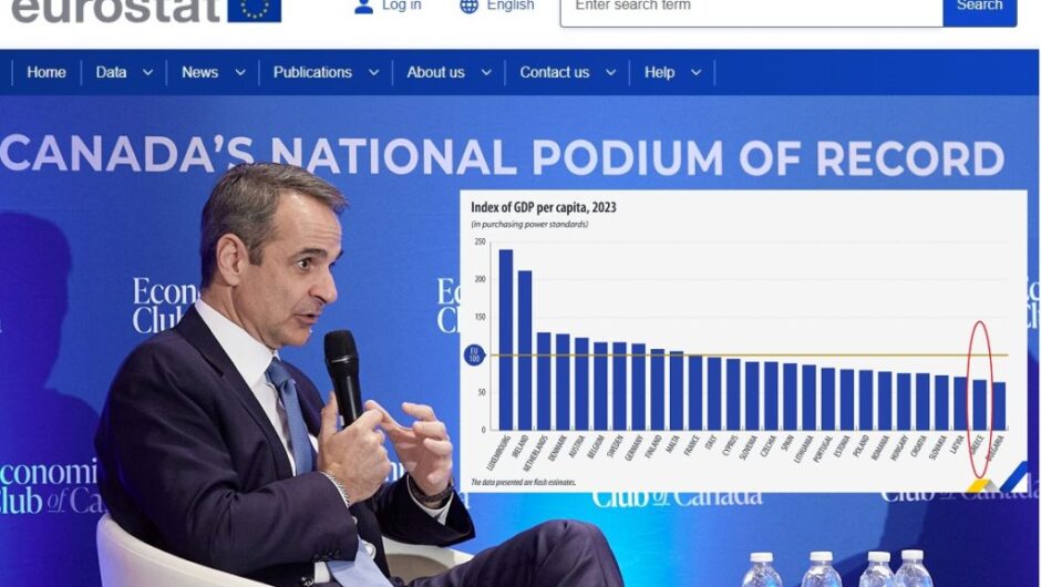 Κατά κεφαλήν ΑΕΠ: Και επισήμως η Ελλάδα της κυβέρνησης Μητσοτάκη στον πάτο της Ευρώπης