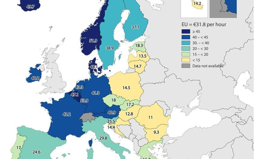 Μέσο ωριαίο κόστος εργασίας