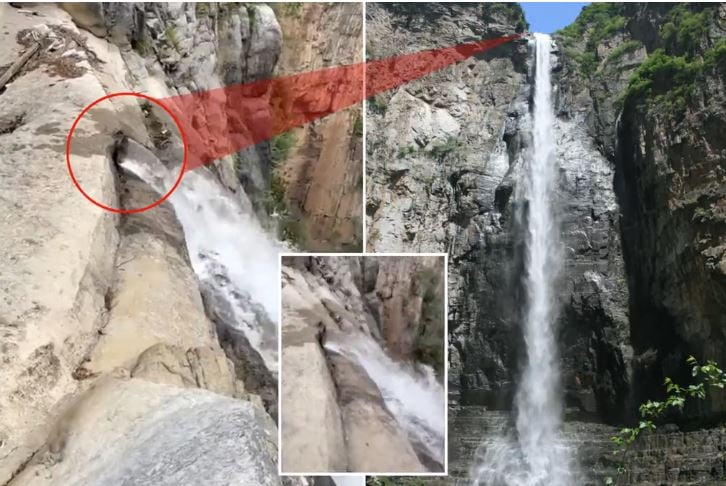 Ο πιο διάσημος καταρράκτης της Κίνας γίνεται viral μετά το βίντεο που αποκαλύπτει σωλήνα στον βράχο