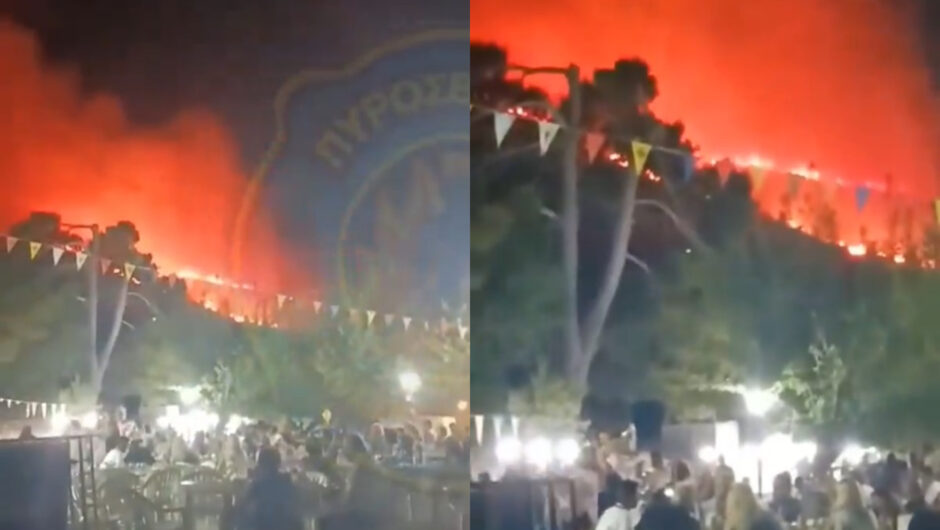 Ζάκυνθος: Απίστευτο βίντεο με γλέντι σε πανηγύρι την ώρα που το νησί καιγόταν