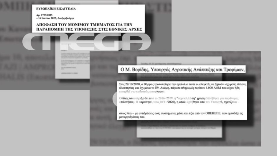 Αποκάλυψη – Αυτή είναι η έκθεση της ευρωπαϊκής εισαγγελίας που «έκαψε» Βορίδη και υφυπουργούς