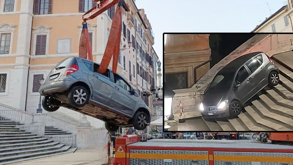 Πιάτσα Ντι Σπάνια: Viral το ΙΧ που «πάρκαρε» στα διάσημα σκαλοπάτια (Video)